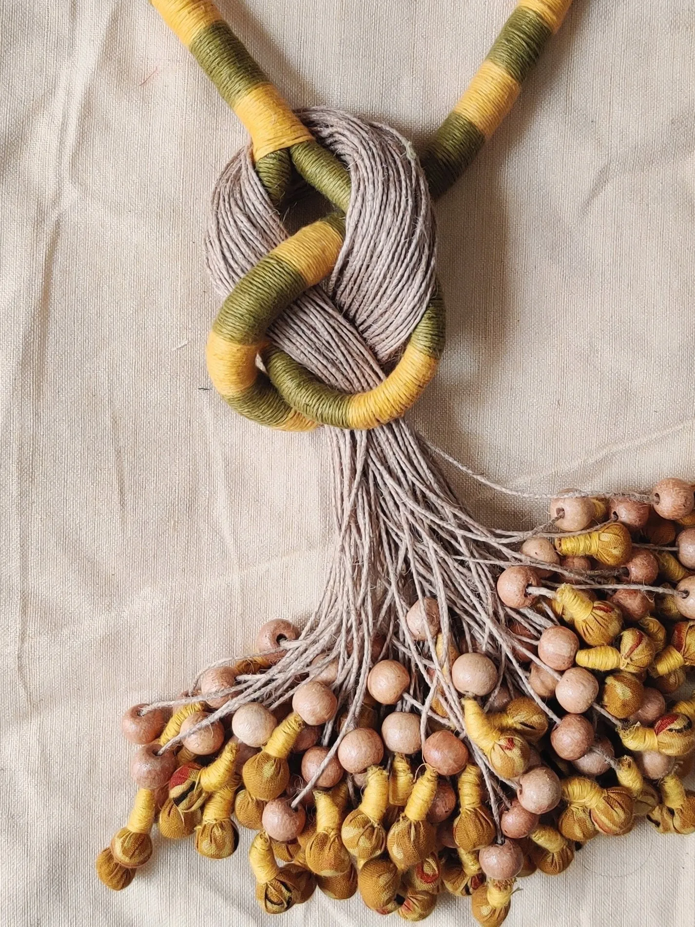 Earth Textile Pretzel Jute Necklace
