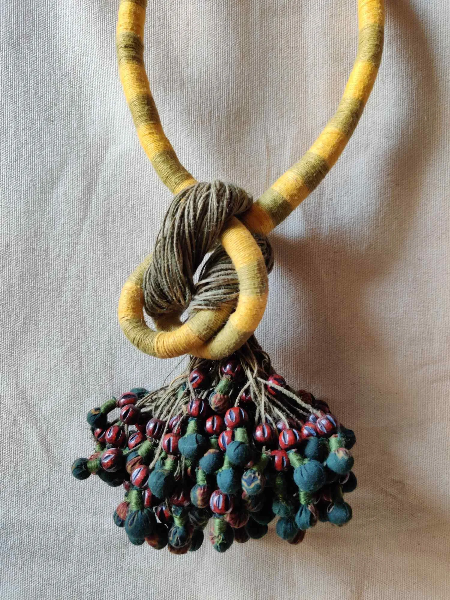 Earth Textile Pretzel Jute Necklace
