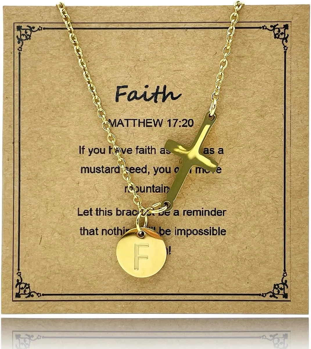 Easter Basket Stuffers 18K Gold Plated Cross Bracelet Initial Christian Bracelets for Womem Adjustable