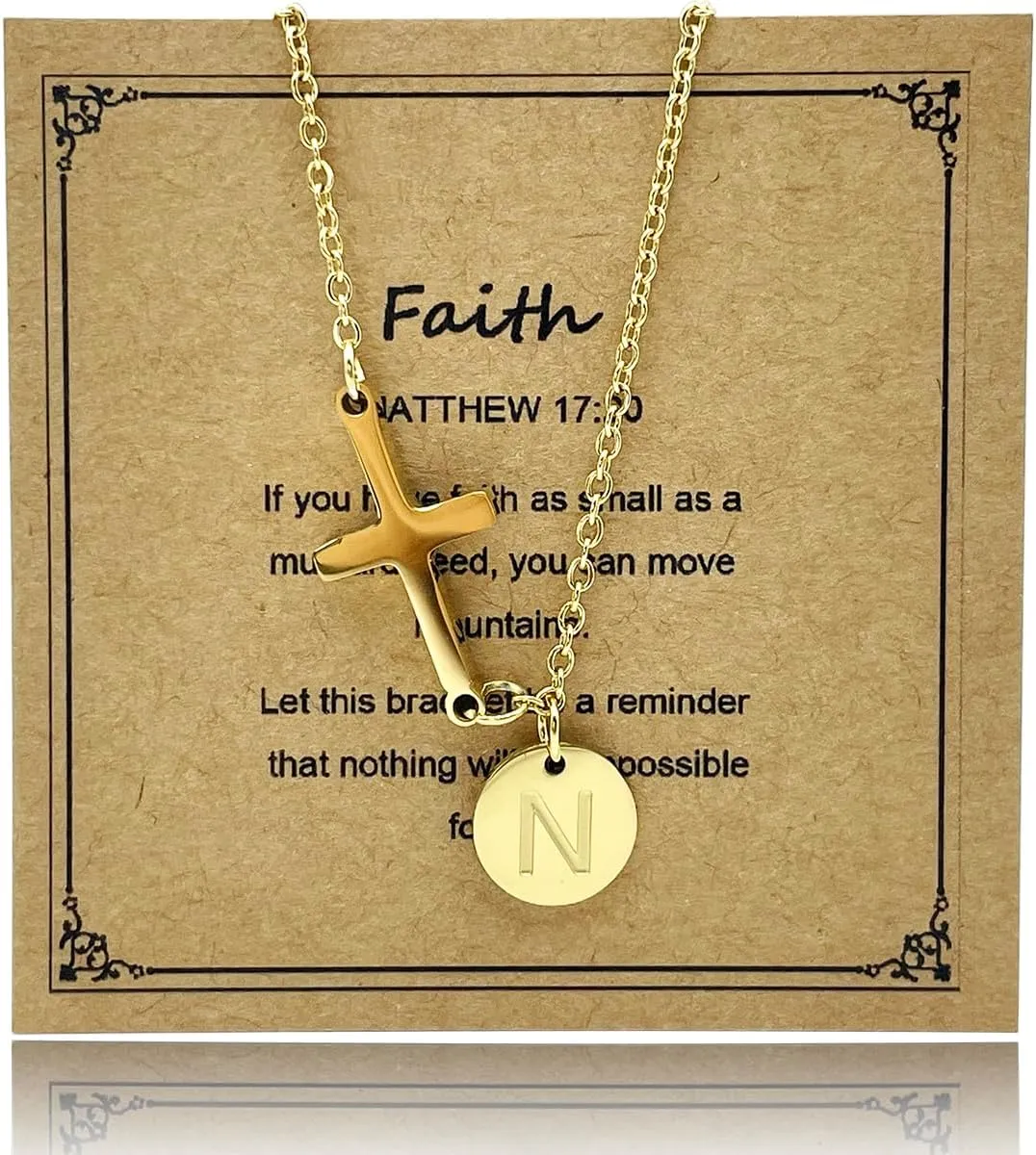 Easter Basket Stuffers 18K Gold Plated Cross Bracelet Initial Christian Bracelets for Womem Adjustable