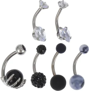 Elegant Diamond Belly Button Ring Navel Rings for Women Safe Body Piercing Jewelry Stainless Steel