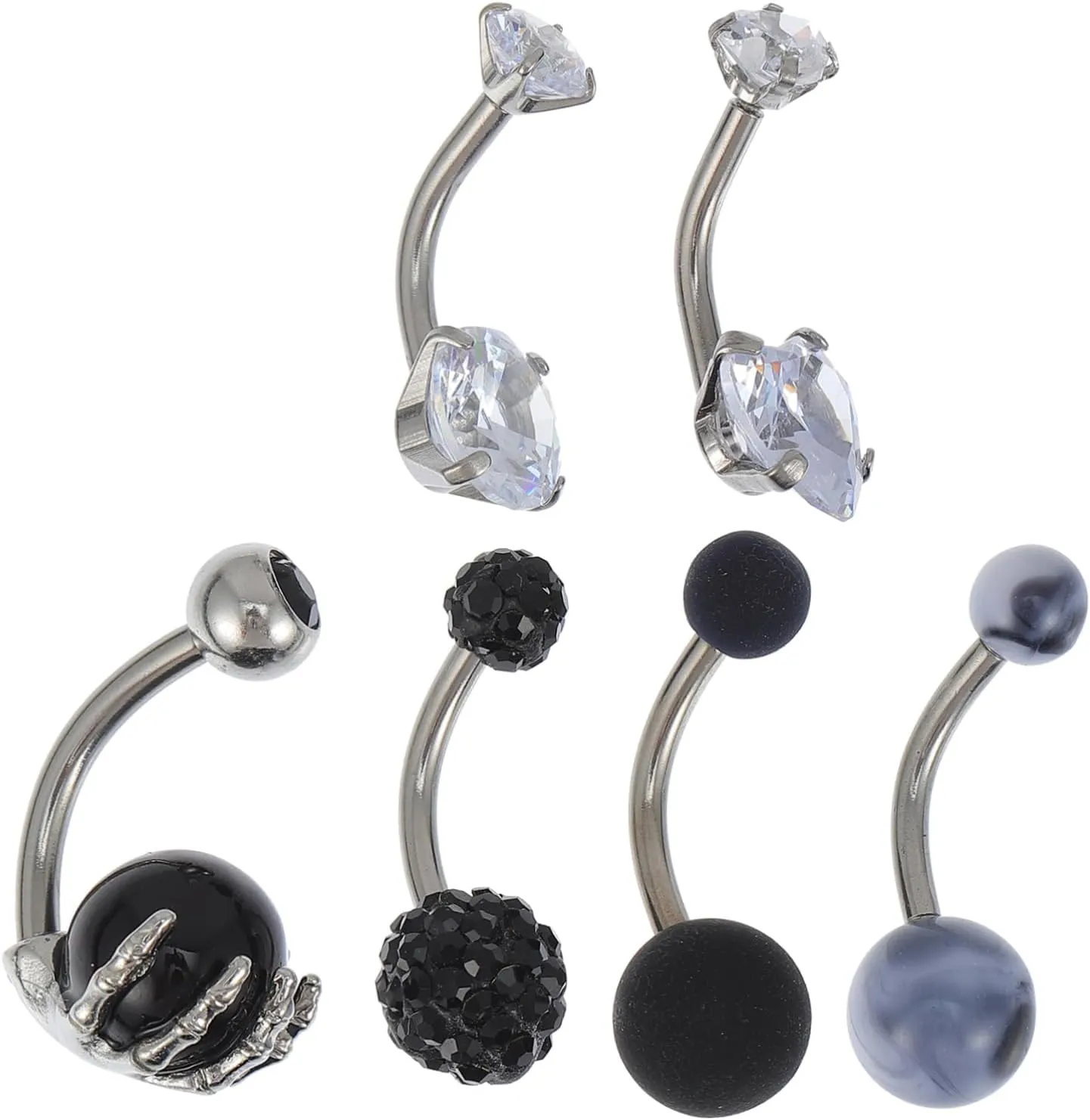 Elegant Diamond Belly Button Ring Navel Rings for Women Safe Body Piercing Jewelry Stainless Steel