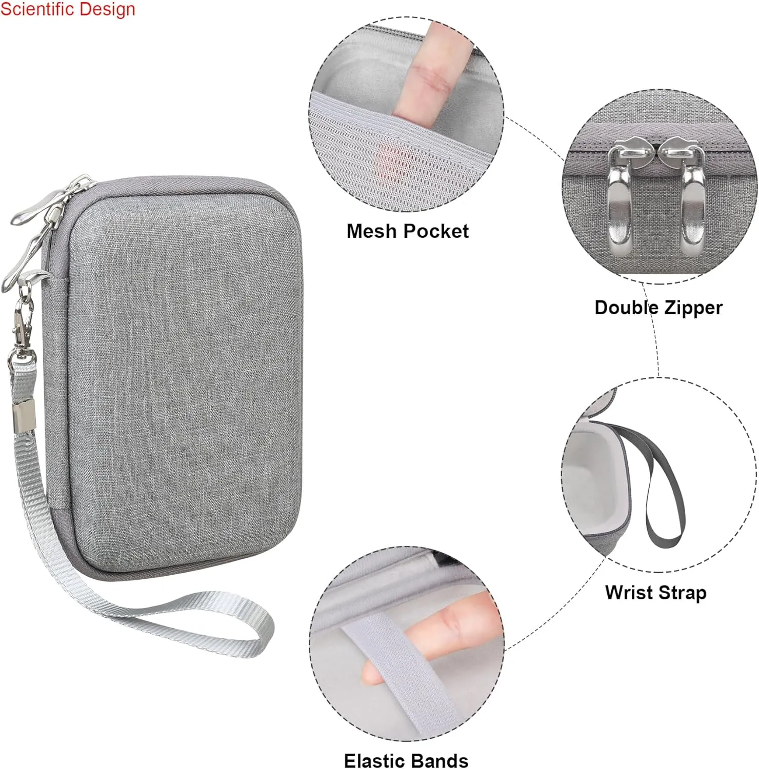 Elonbo Carrying Case for Fujifilm Instax Mini EVO Hybrid Instant Camera, Fujifilm Instax Mini EVO Camera Travel Protective Storage Holder, Portable Photo Printer Instant Print Camera Bag, Grey