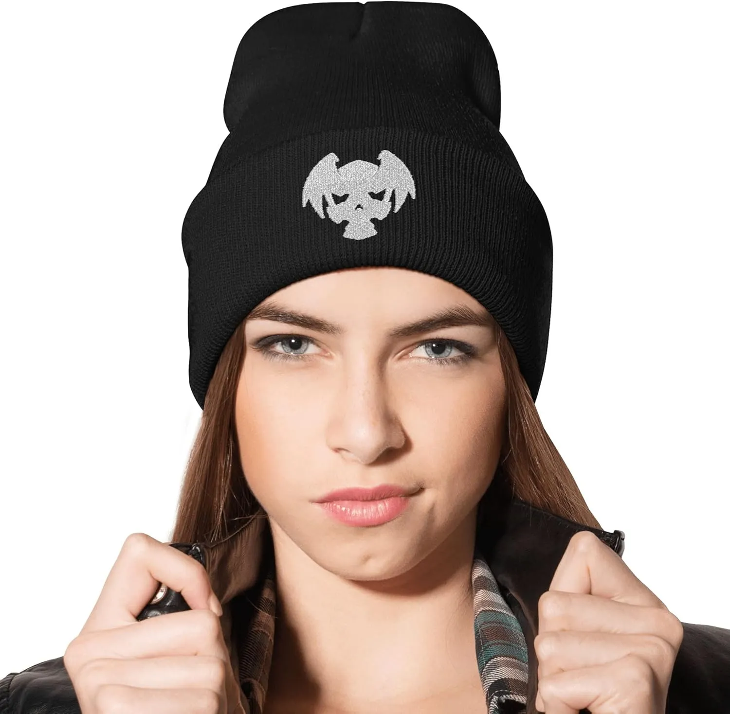 Embroidery Beanie Knit Hats for Men & Women, Embroidery Winter Hats Skull Cap
