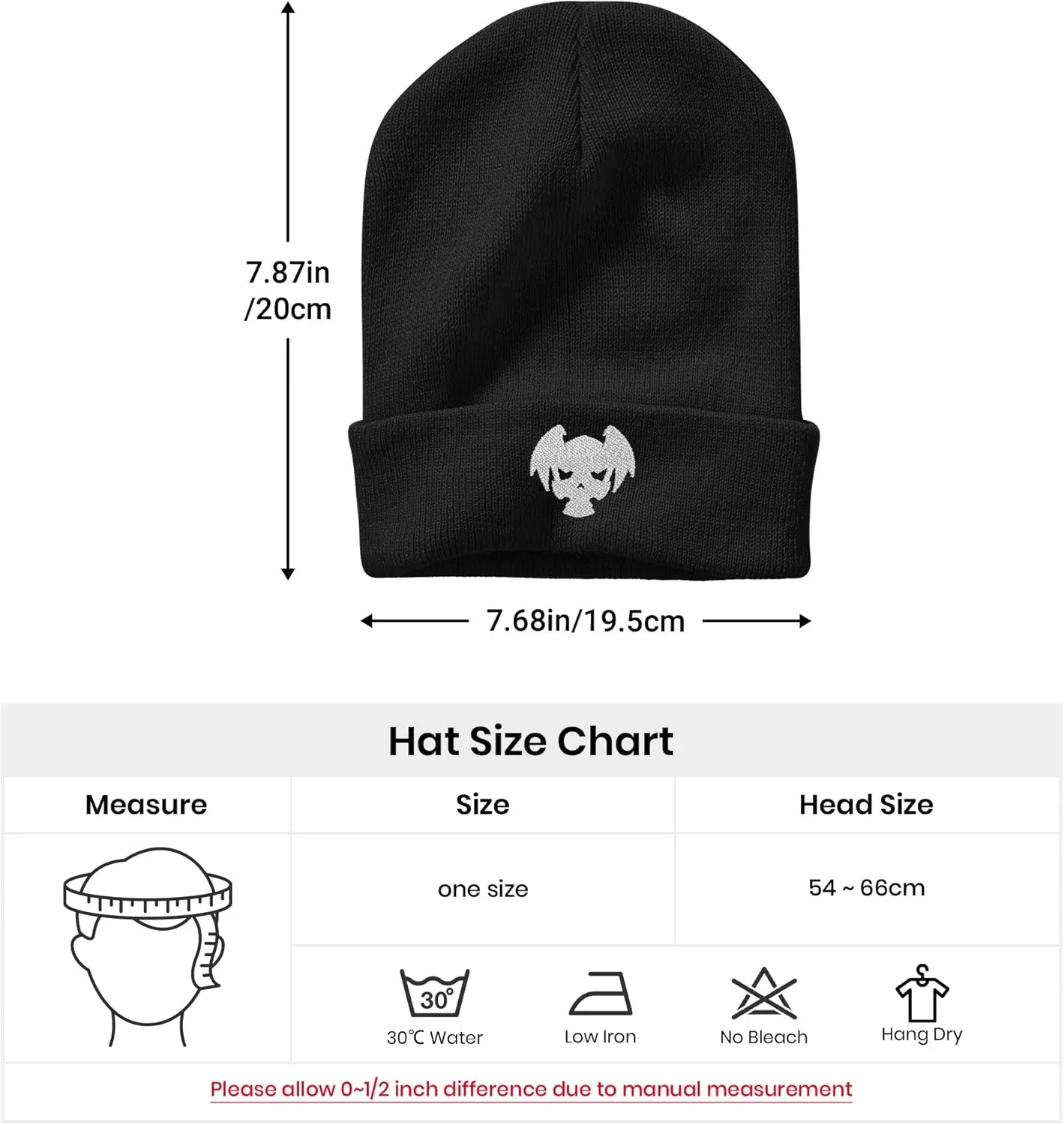 Embroidery Beanie Knit Hats for Men & Women, Embroidery Winter Hats Skull Cap