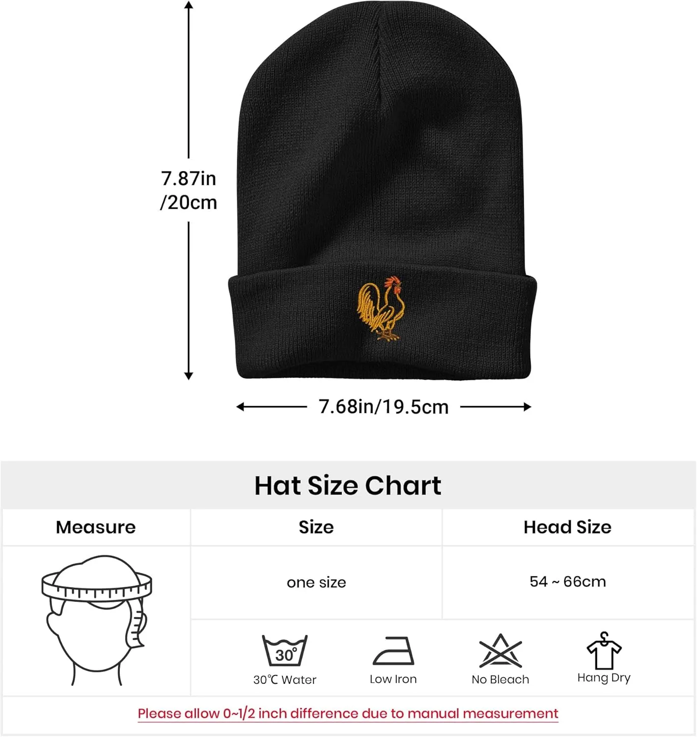 Embroidery Beanie Knit Hats for Men & Women, Embroidery Winter Hats Skull Cap