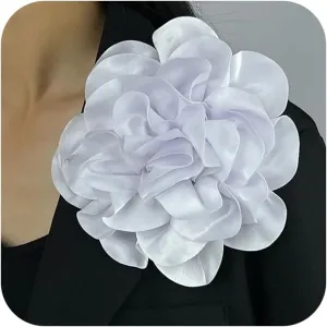Extra Large Rose Flower Brooches Lapel Pins Dainty Satin Fabric Brooches Big Camellia Flower Brooch Pin for Women Wedding Part Dance Dress Clothes Accessories Jewelry Brooch Pin Size:7.48 in