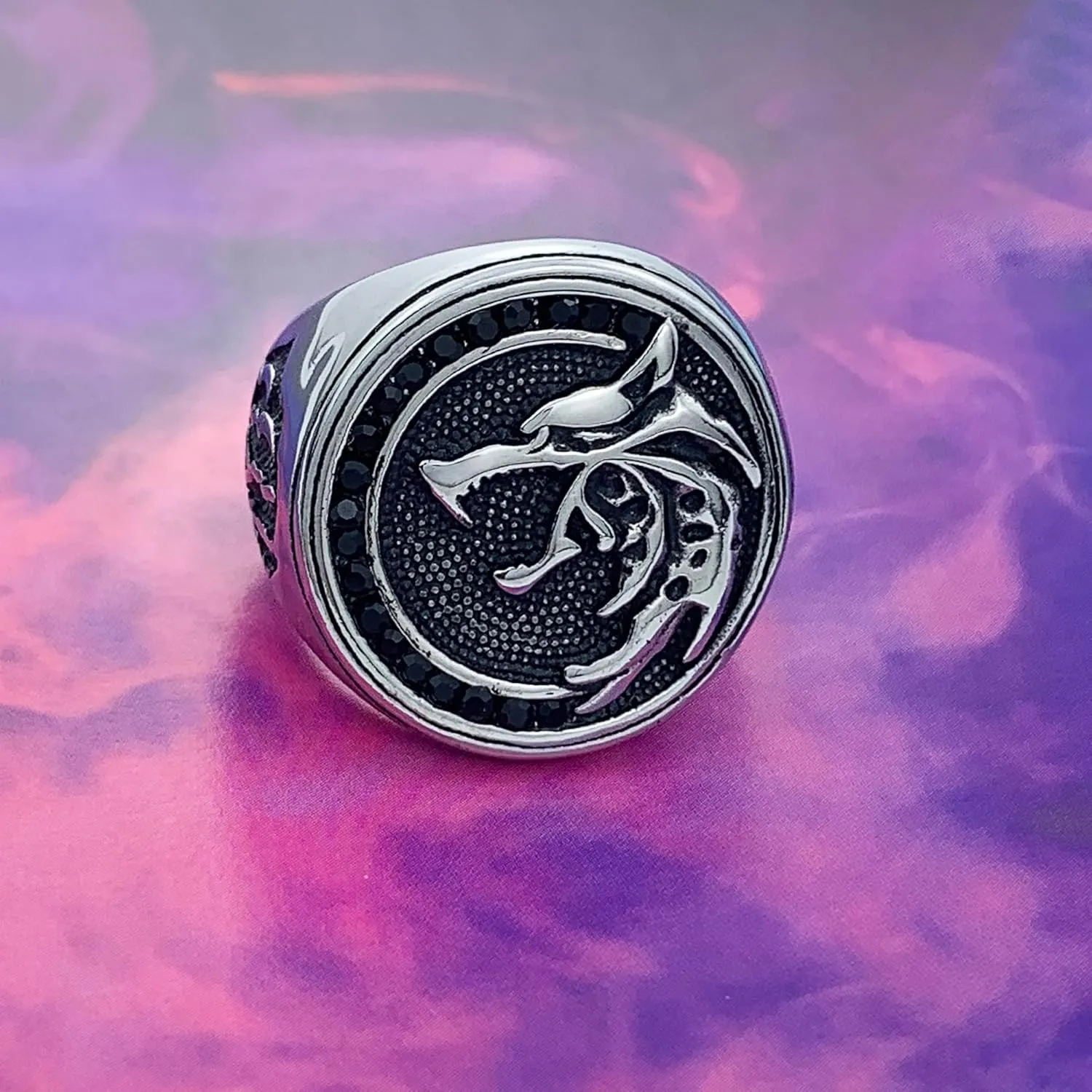 EZUY GNAY Mens Wolf Ring Jewelry Stainless Steel Ring Viking Ring Fashion Hunter Wolf Head Rings Gift For Men