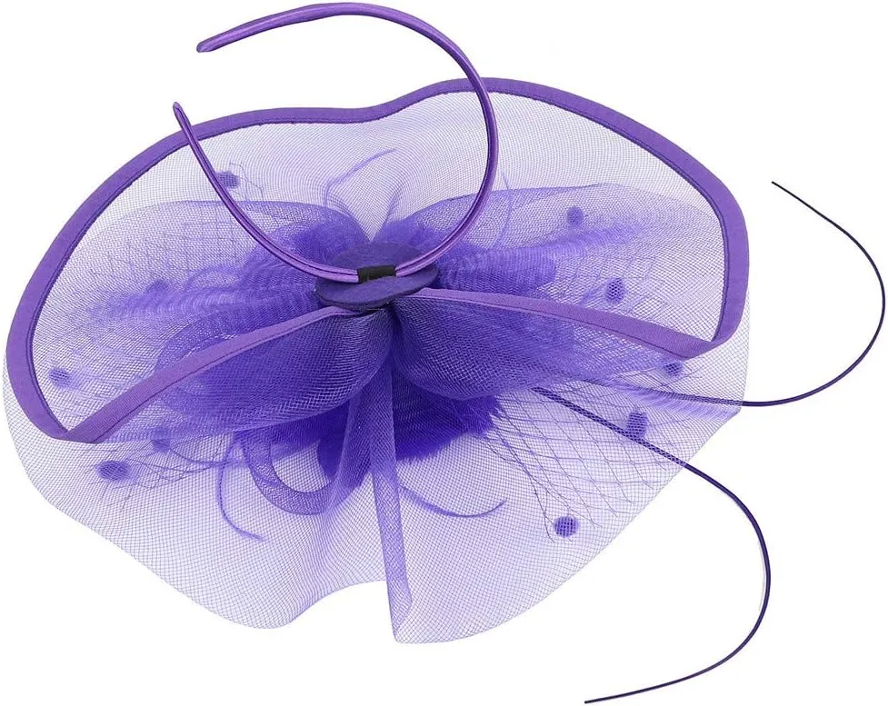 Fancy Hats for Women Tea Party Derby Fascinators With Flower Feather Mesh Wedding Bridal Dressy Vintage Hair Clip