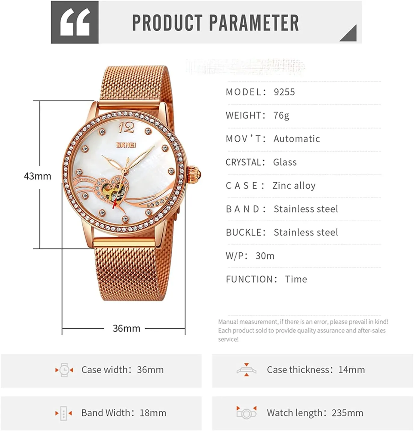 FANMIS Luxury Women Diamond Automatic Watches Luminous Waterproof Rose Gold Steel Mesh Band Mechanical Wtches