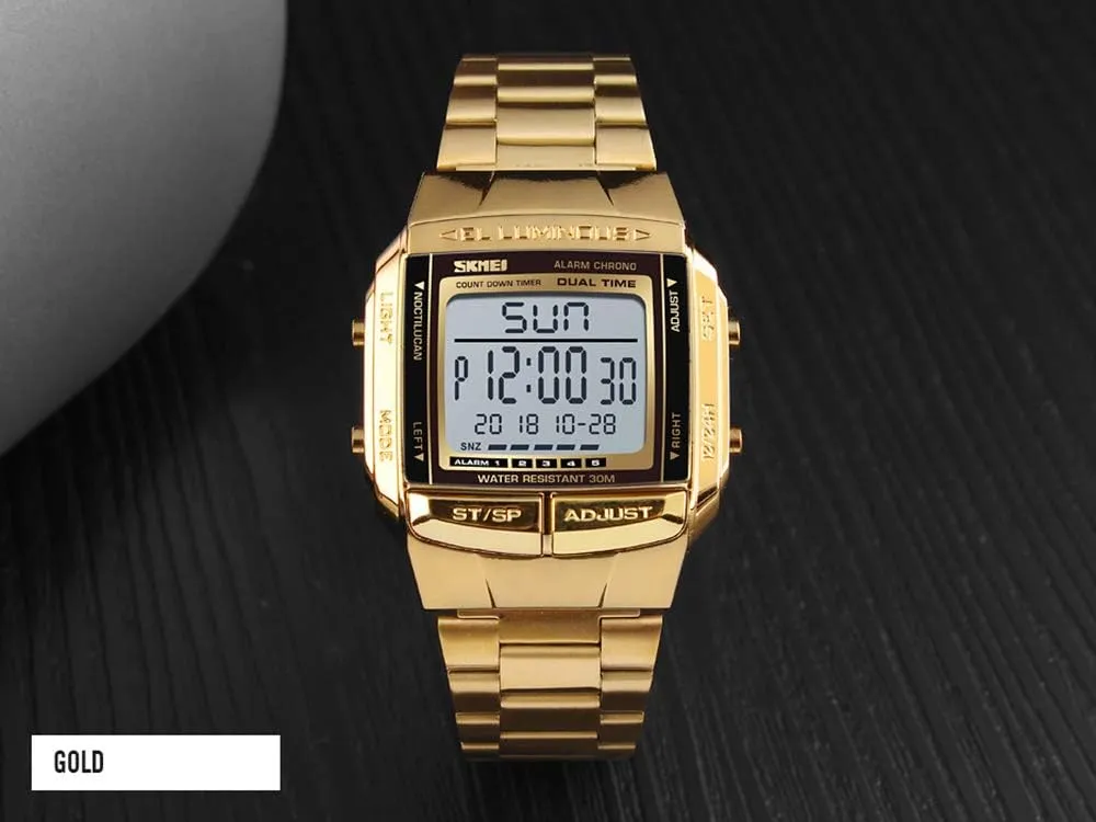 FANMIS Unisex Luxury Digital Watches Multifunctional Stopwatch Countdown Alarm Backlight Water Resistant Watch