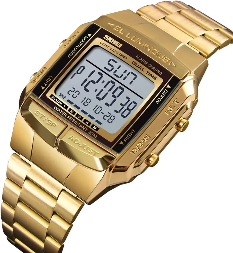 FANMIS Unisex Luxury Digital Watches Multifunctional Stopwatch Countdown Alarm Backlight Water Resistant Watch