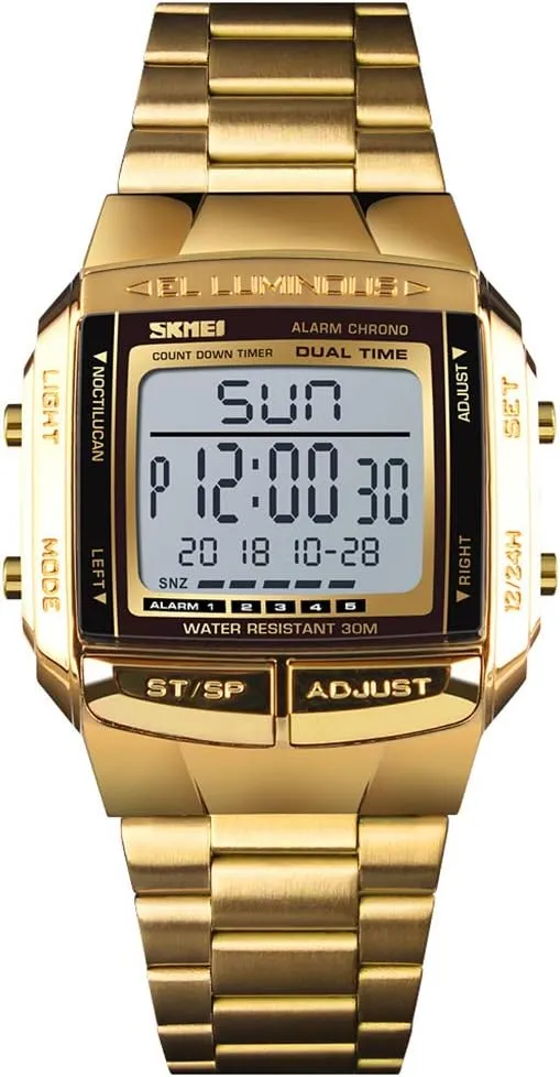 FANMIS Unisex Luxury Digital Watches Multifunctional Stopwatch Countdown Alarm Backlight Water Resistant Watch