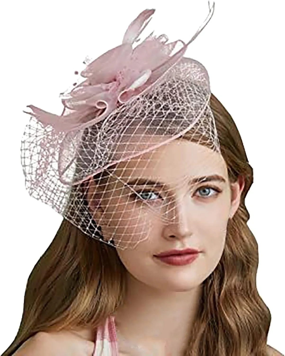 Fascinator for Women Derby Tea Party Floral Mesh Hair Clip Flower Fascinators Fashion 1920s Flapper Headpiece