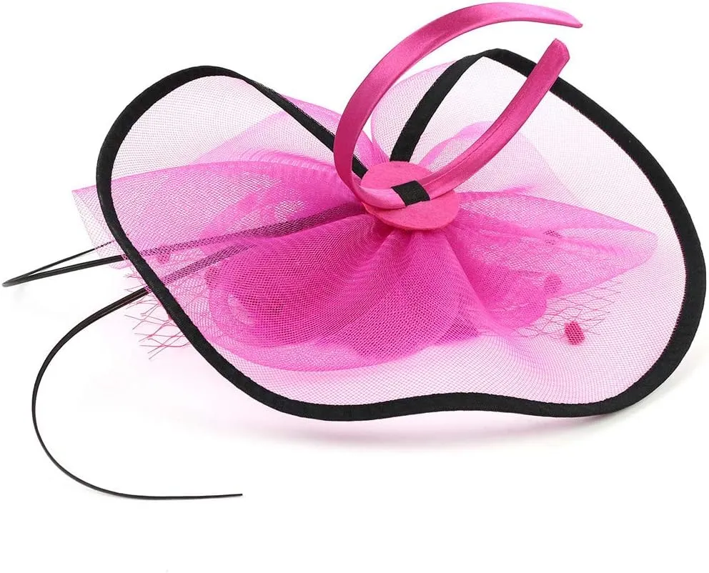 Fascinators for Women Tea Party Hair Clip Hoop Fancy Feather Mesh Headbands 1920s Flapper Bridal Cocktail Headwear