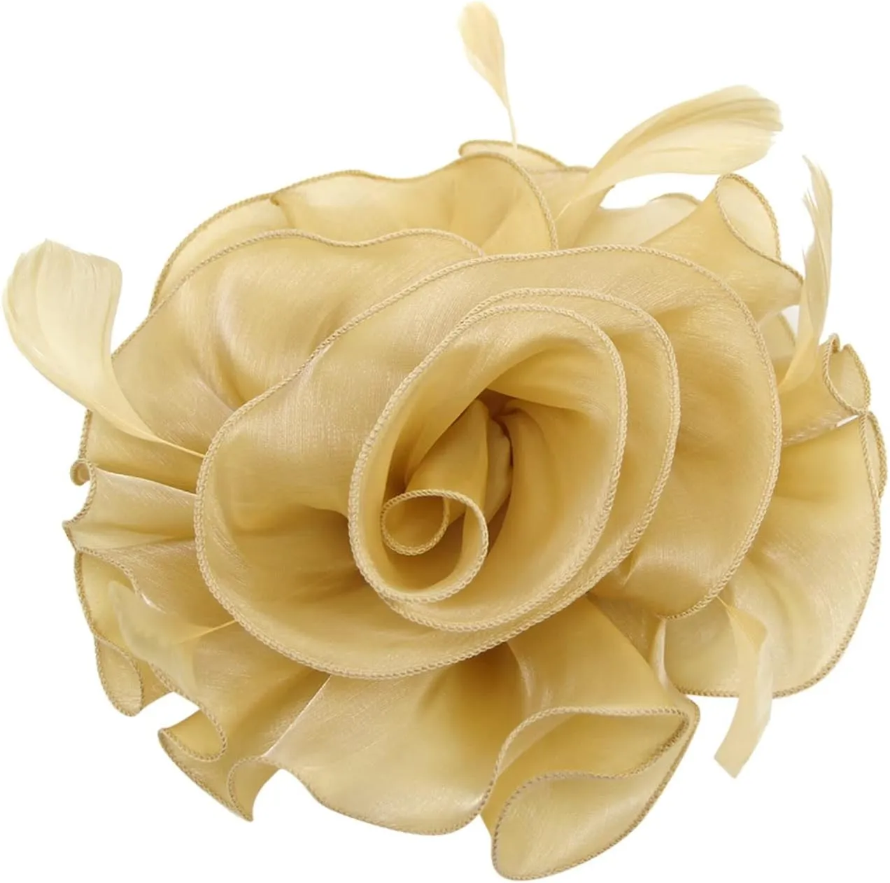 Fascinators for Women Tea Party Headband Organza Derby Hats Clip Big Flower Cocktail Hair Clip Wedding Bride Hairband