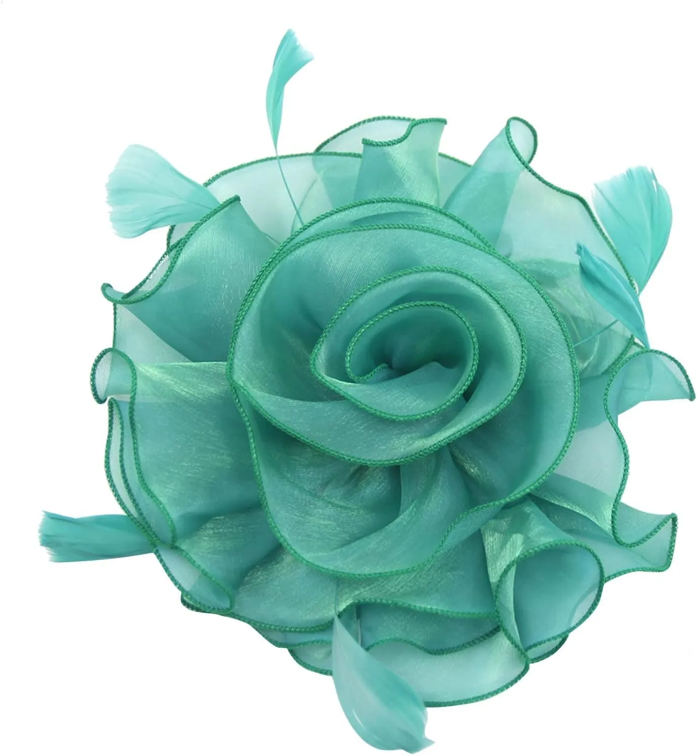 Fascinators for Women Tea Party Headband Organza Derby Hats Clip Big Flower Cocktail Hair Clip Wedding Bride Hairband
