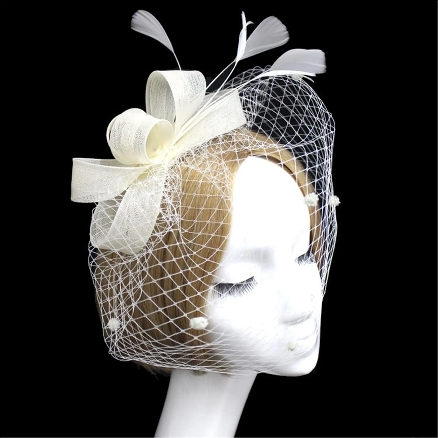 Fascinators Hats for Women Peacock Tea Party Hat with Veil Hair Clip Outfits Head Piece Accessories