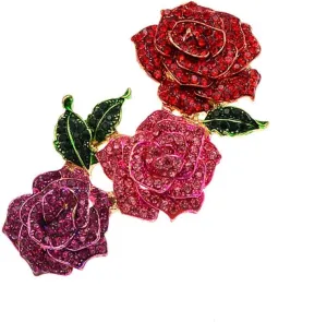 Fashion rose brooch Rhinestone alloy botanical corsage Korean popular clothing accessories silk scarf buckle accessories