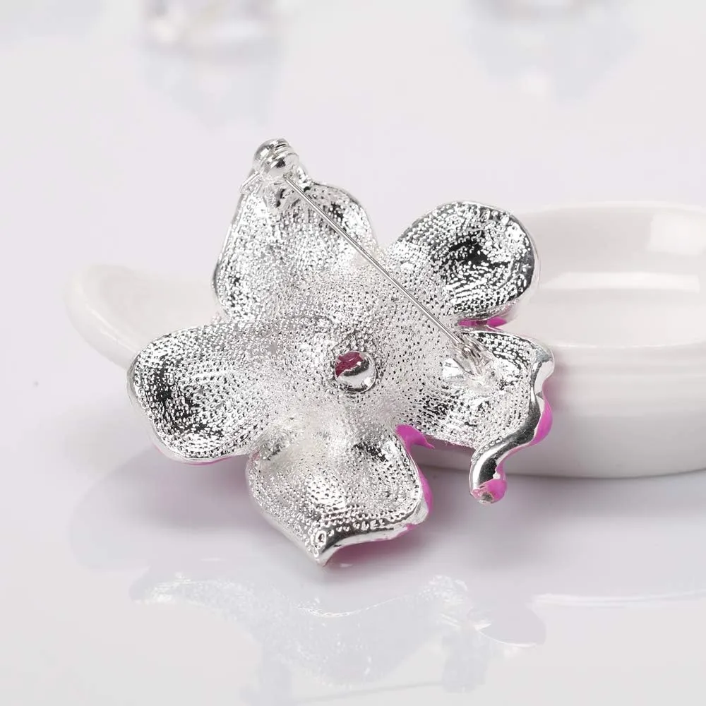 Flower Crystal Rhinestone Brooch pin decorative safety pins for clothing
