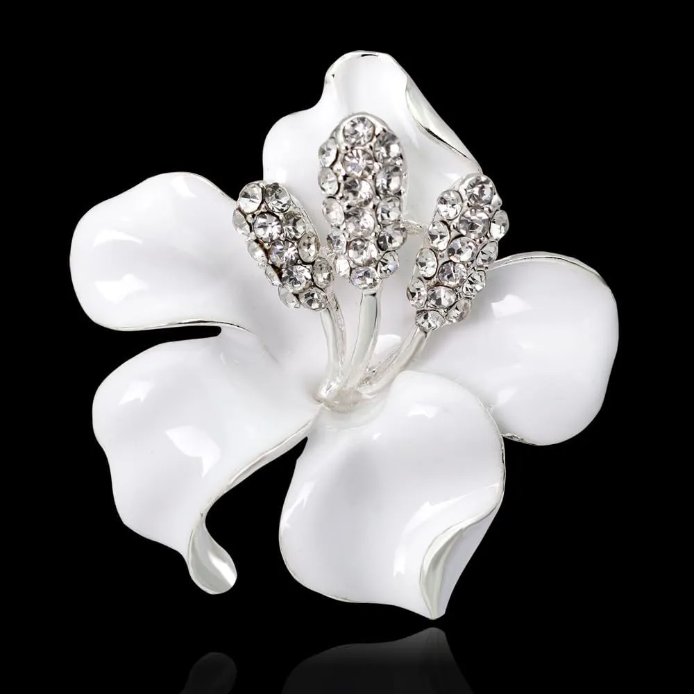 Flower Crystal Rhinestone Brooch pin decorative safety pins for clothing