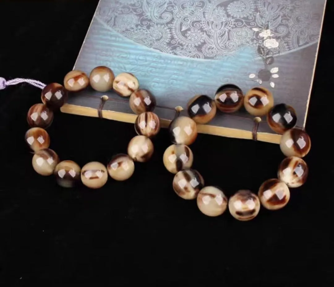 Fozhu Bracelets Set, Buddhist Prayer Beads, Bracelets Ethnic Jewelry Beads Tibetan Buddha Bracelets Unisex,(18m 1 Beads)