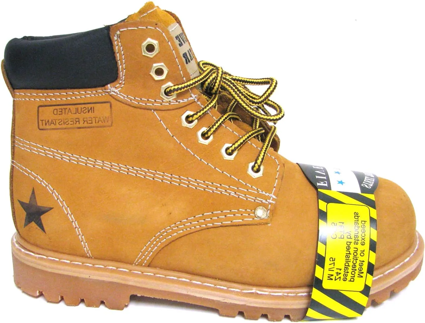 G6B33T Men's Steel Toe Work Boots Tan Nubuck Leather 6" Lug Sole Oil Resistant Shoes Width: Wide (W 2E)