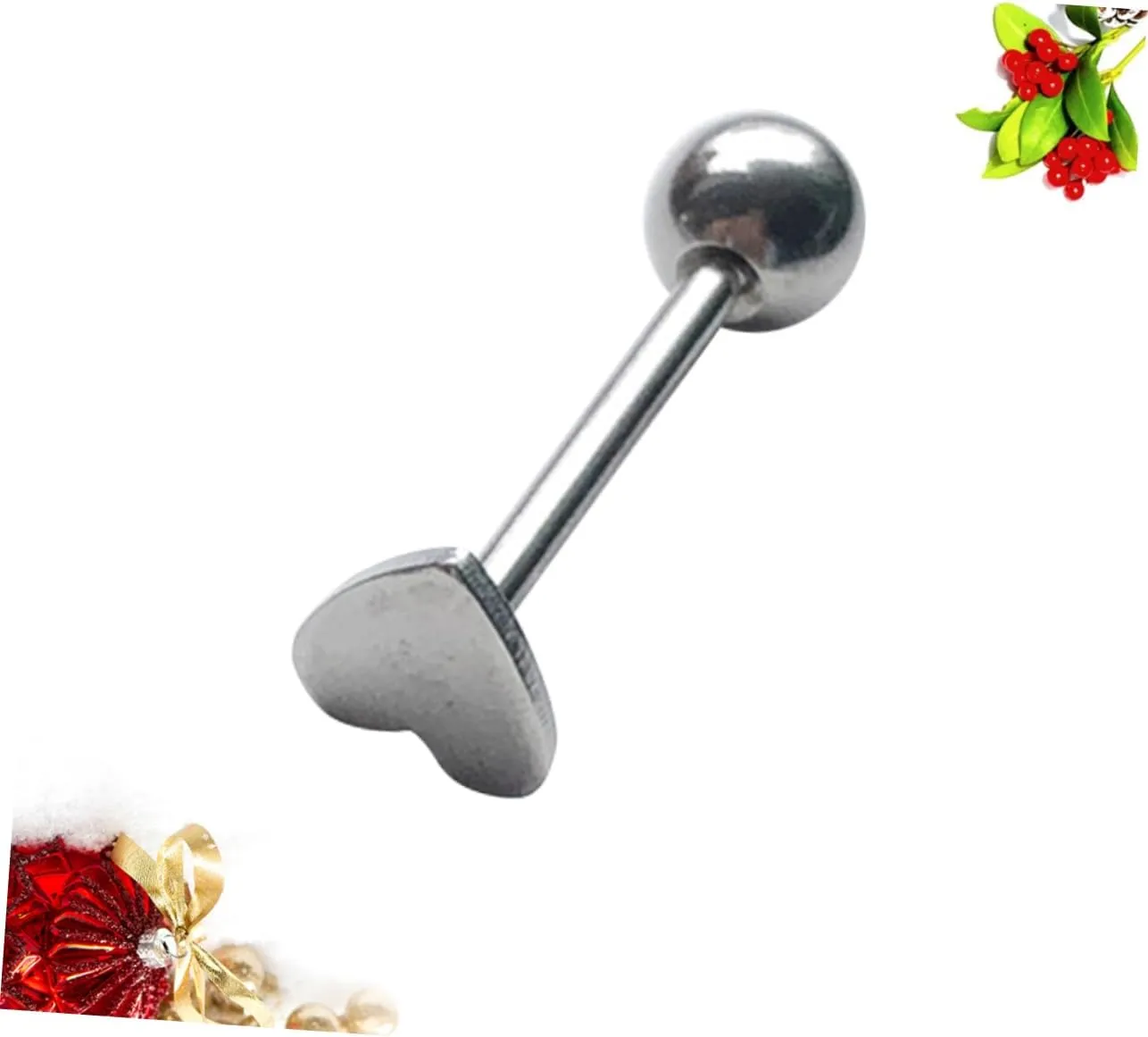 GALPADA Body Heart Tongue Tongue Bars Tongue Studs Piercings Jewelry Body Jewelry Body Supplies Barbell Heart