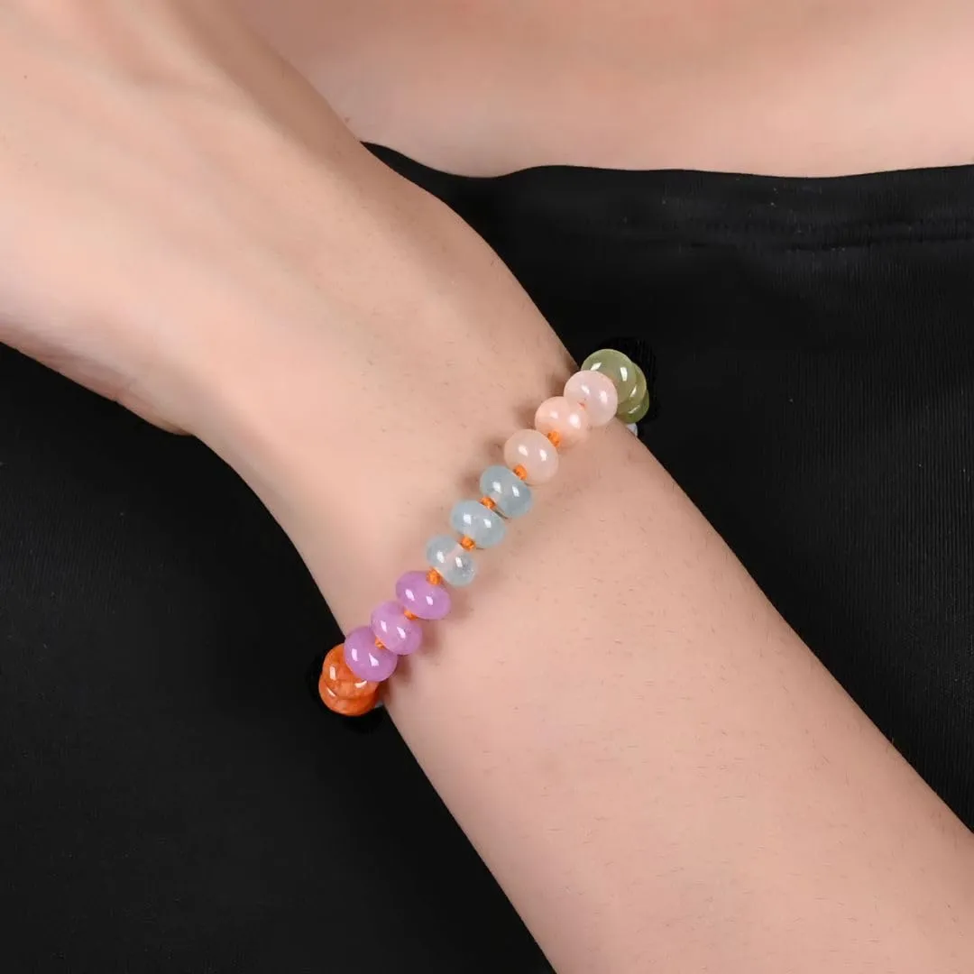 Gempires Handmade Multi Color Bracelets Colorful Beaded Gemstone Jewelry Hypoallergenic 8 Inch Gold Plated Western Fashion Everyday Jewelry For Women