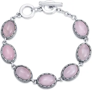 Gemstone Bracelets for Women Oval Shape Gemstone Link Bracelets Boho Stone Bracelets Jewelry Gift for Mom Girlfriends (8.7 inches)