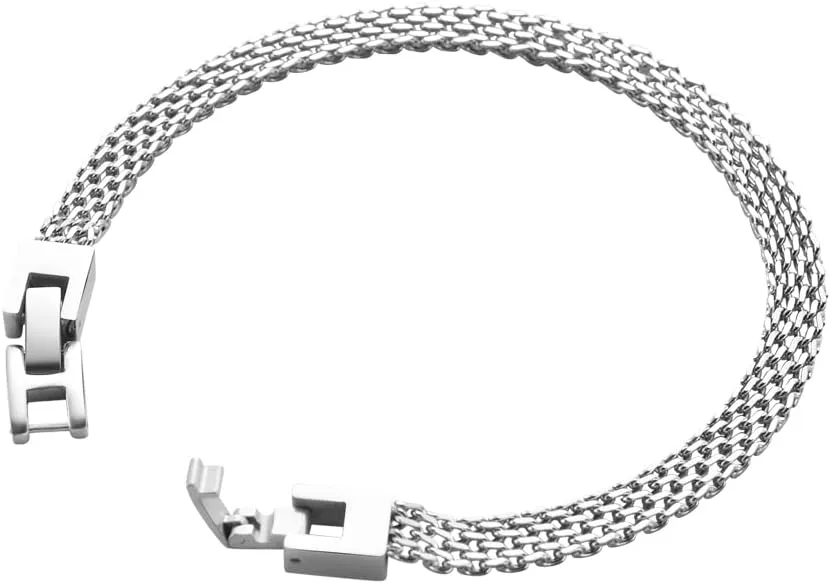 Geoffrey Beene Stainless Steel 6mm Italian Mesh Link Bracelet 8.5Inches