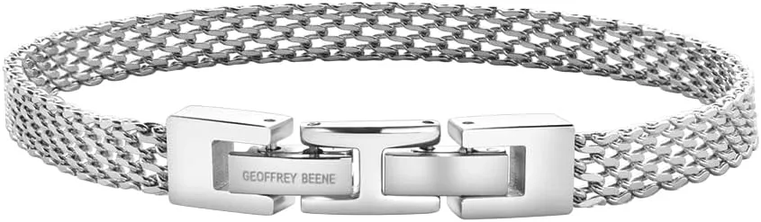 Geoffrey Beene Stainless Steel 6mm Italian Mesh Link Bracelet 8.5Inches