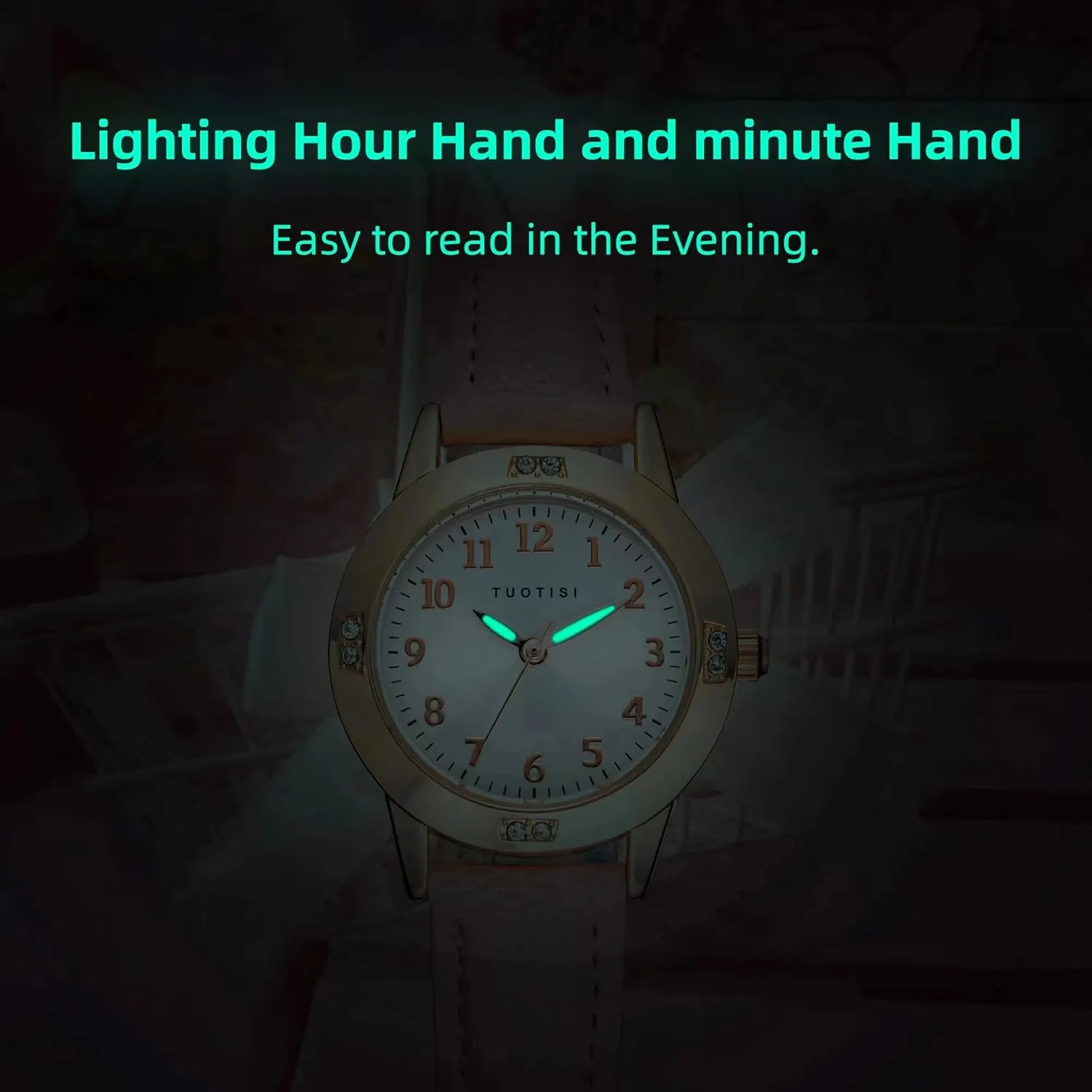 Girls Watch - Teen Student Watches for Women, Simple Japanese Movement, Casual Leather Band, Waterproof Ladies Watches for Small Wrists, Ages 11-15