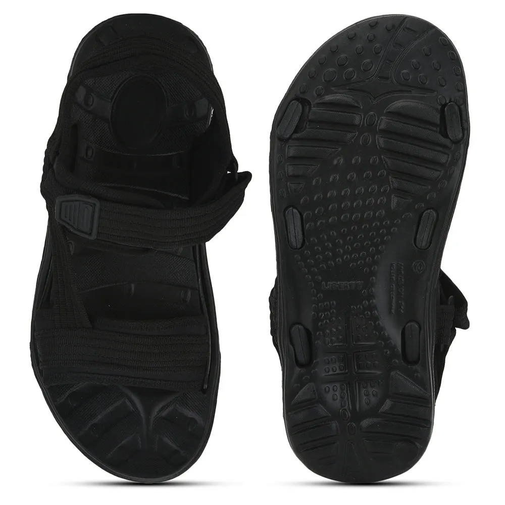 Gliders (Black) Casual Sandals For Men FIGHTER-N By Liberty
