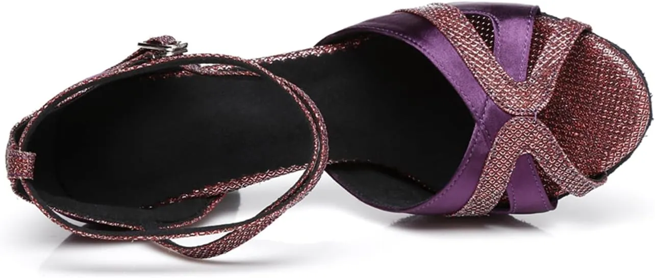 Glitter Ballroom Dance Shoes for Women Salsa Latin Tango Wedding Party