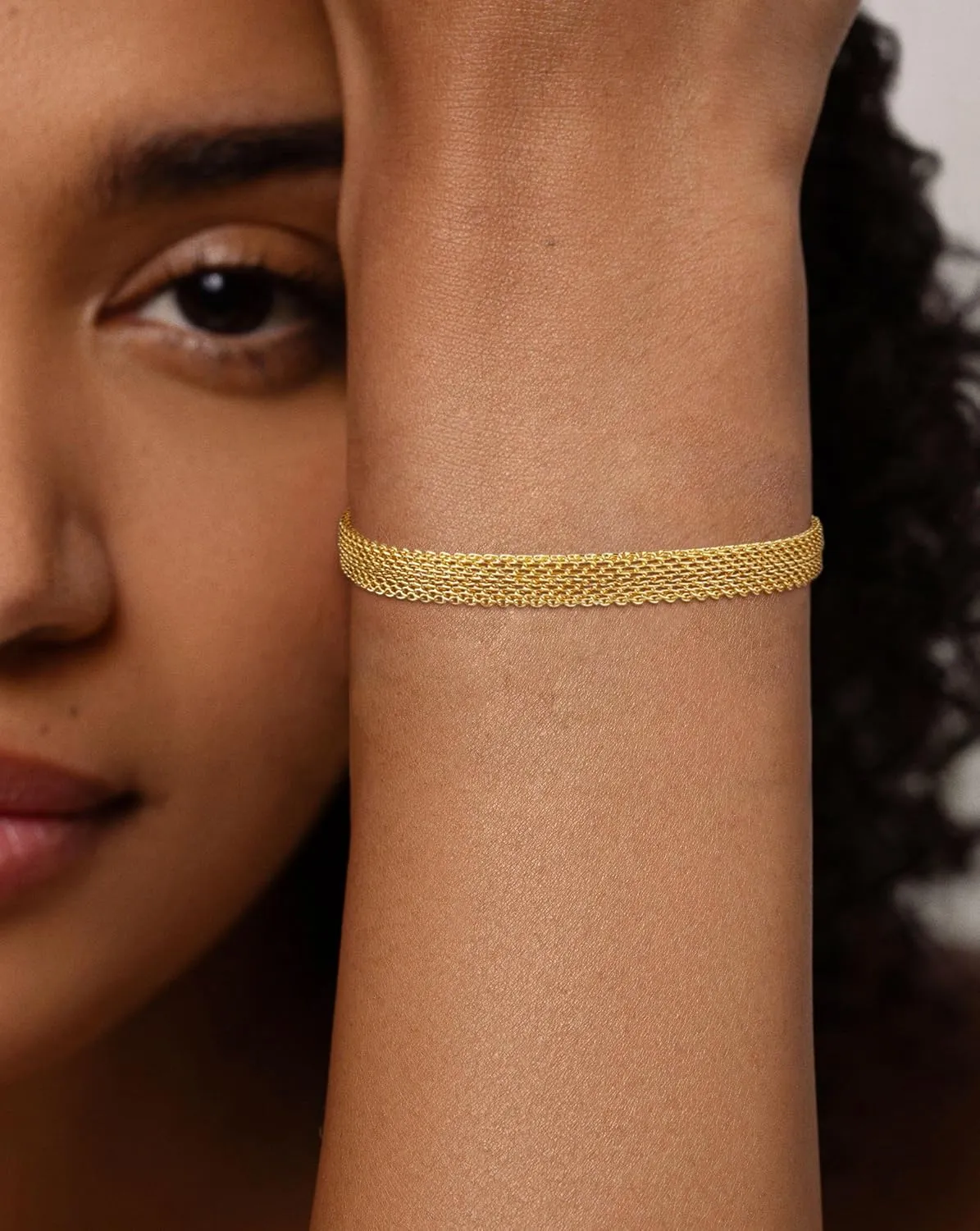 Gold Bracelets for Women 14K Gold Plated Stackable Tiny Beaded Snake Herringbone Chain Bracelet Jewelry Set Gifts for Women