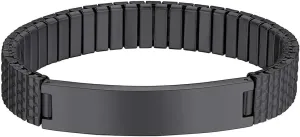 GOLDCHIC JEWELRY Personalized Mens ID Bracelets, Stainless Steel Engraved Bracelets, 7mm-15mm Wide Curb Link Stretch Cuff Bracelets