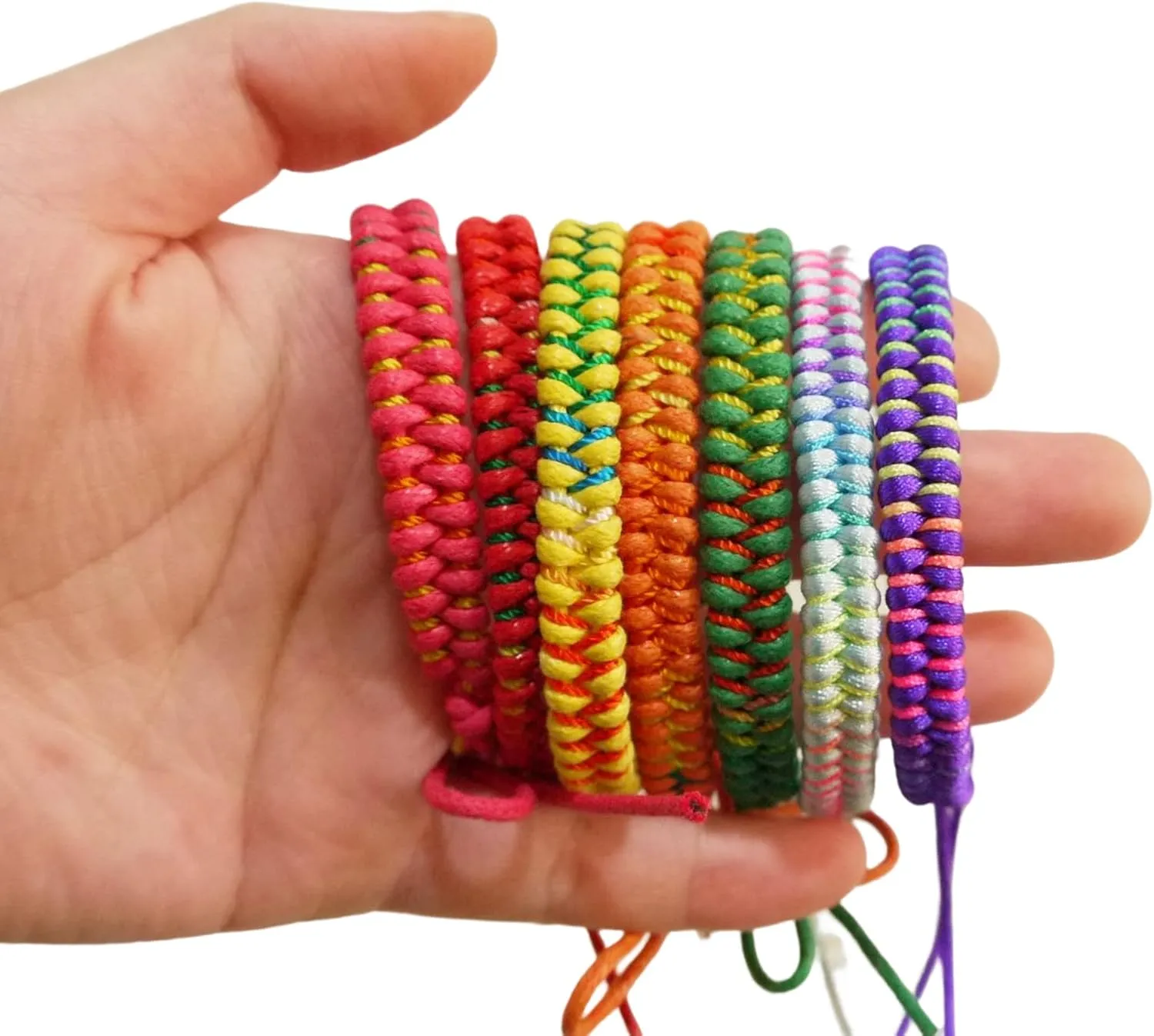Handmade Surf Braided Bracelets for Women Men Adjustable Boho Surfer Bracelets Beach Waxed Thread Waterproof Anklet or Wristband