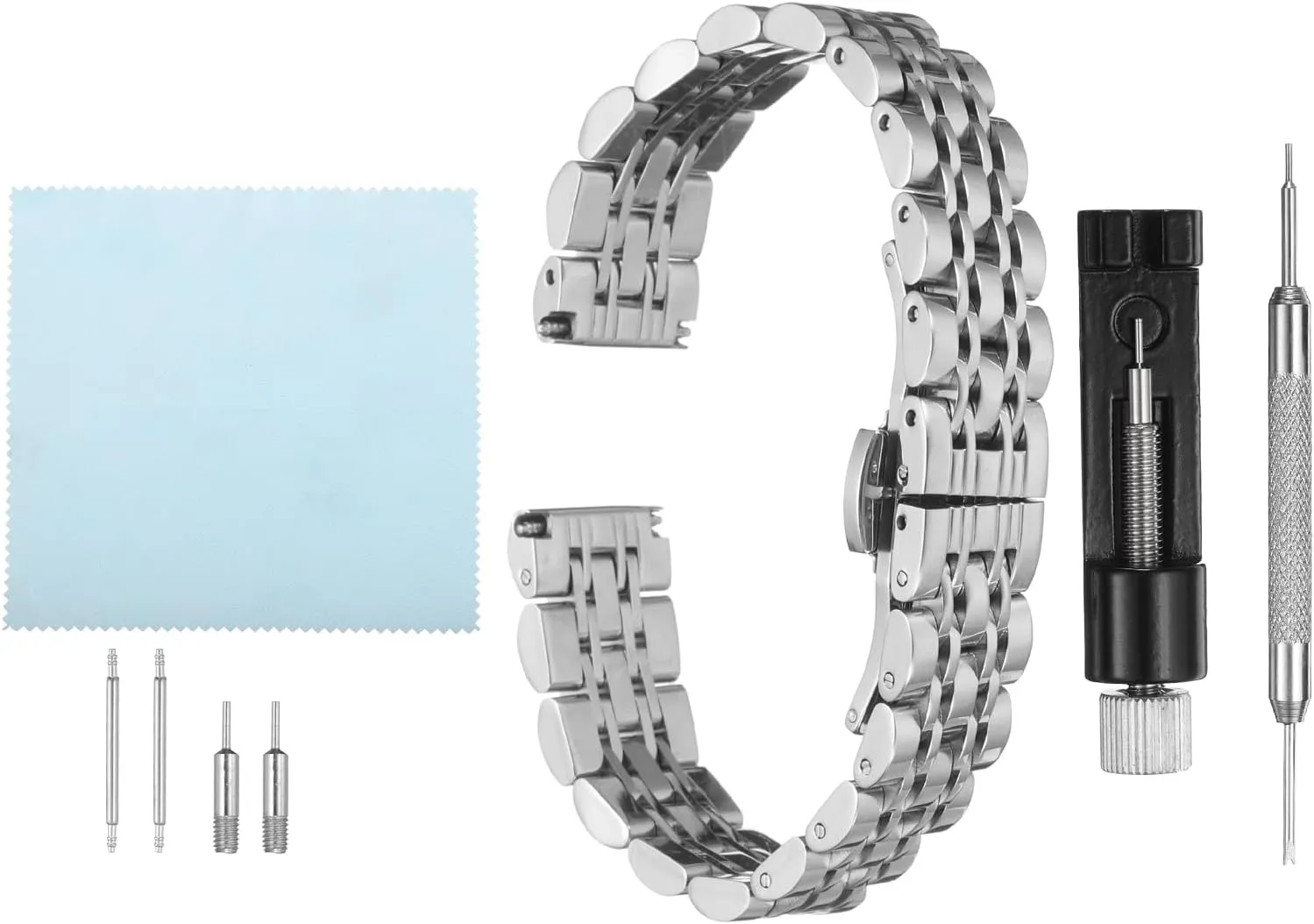 HARFINGTON Stainless Steel Mesh Watch Band Quick Release Metal Watch Strap Adjustable Butterfly Clasp Replacement Bands for Men and Women