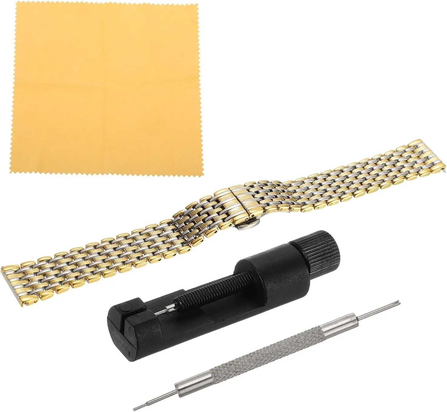 HARFINGTON Stainless Steel Mesh Watch Band Quick Release Metal Watch Strap Adjustable Fold Butterfly Clasp Replacement Bands for Men Women