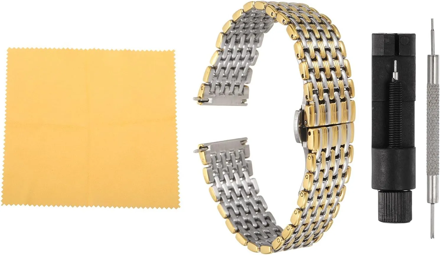 HARFINGTON Stainless Steel Mesh Watch Band Quick Release Metal Watch Strap Adjustable Fold Butterfly Clasp Replacement Bands for Men Women