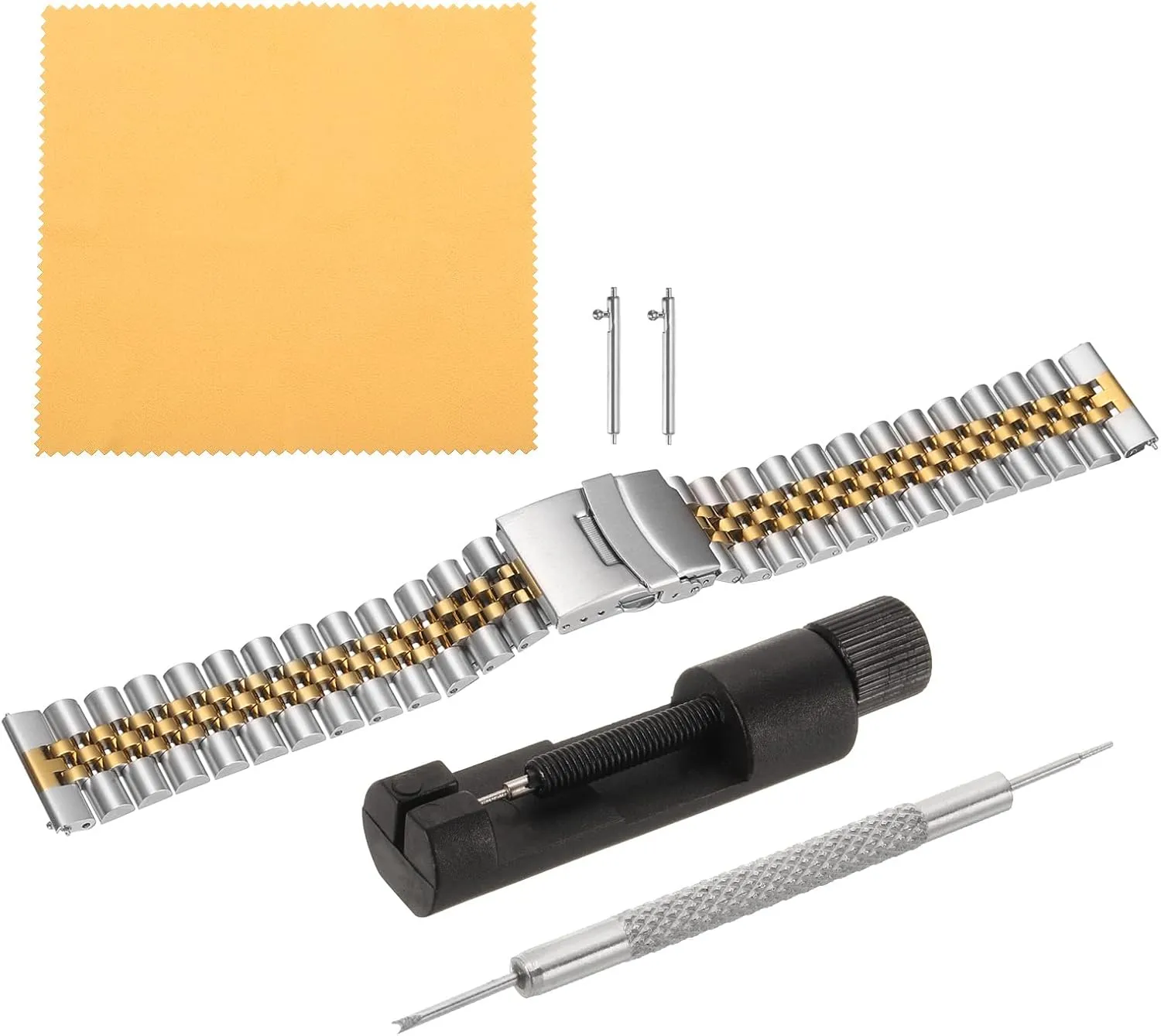 HARFINGTON Stainless Steel Mesh Watch Band Quick Release Universal Metal Watch Strap Double-Lock Deployment Clasp Replacement Bands for Men Women