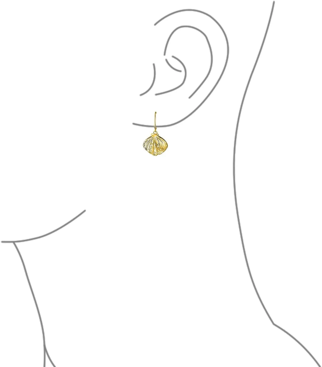 Hawaiian Seaside Escape Jewelry Set Sand Dollar, Starfish, Seashell Dangle Stud Earrings & Necklace for Women Teens 14K Gold-Plated .925 Sterling Silver with Lever Backs - Embrace Tropical Bliss