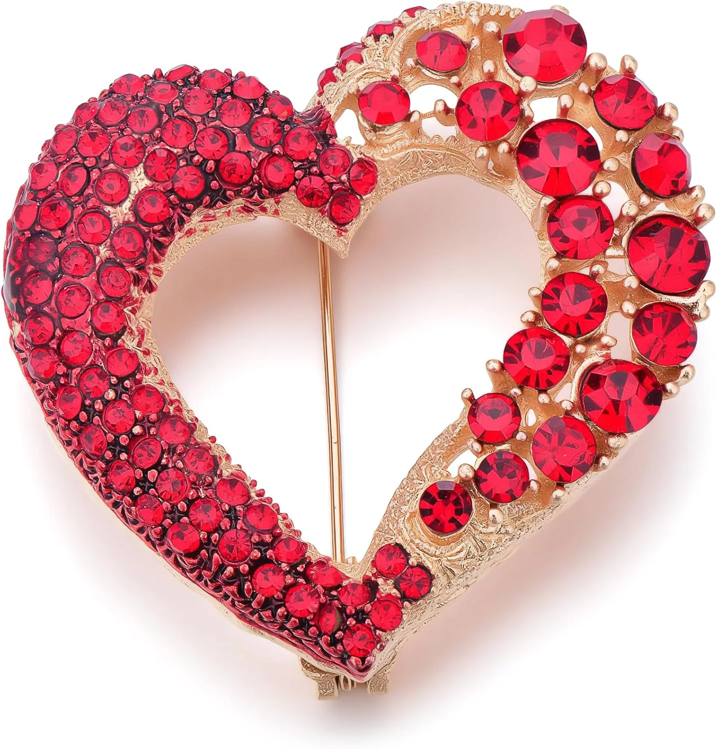 Heart Brooches for Women Rhinestone Crystal Heart Brooch Pin Gift for Wife Girlfriend