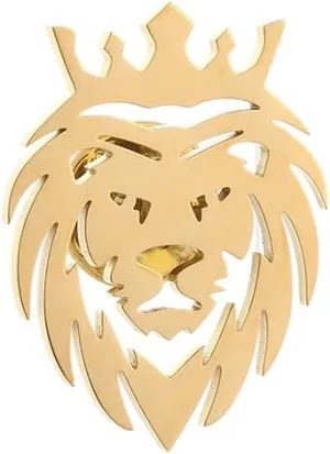Hip Hop Crown Lion Brooches Stainless Steel Mens Animal Talisman Party Accessories Trendy Wedding Jewelry Badge Pins for Groom