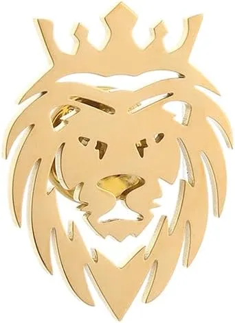 Hip Hop Crown Lion Brooches Stainless Steel Mens Animal Talisman Party Accessories Trendy Wedding Jewelry Badge Pins for Groom