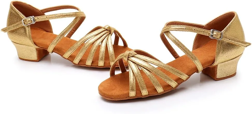 HIPPOSEUS Girls' Standard Latin Dance Shoes Low Heel 3.5CM,Model U1203