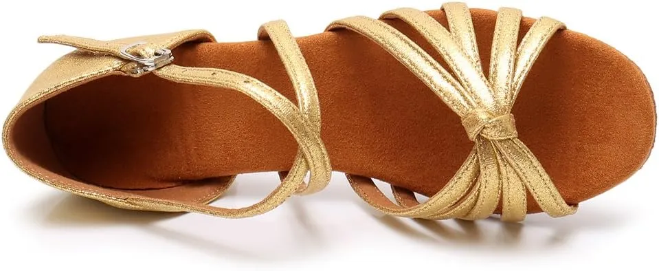 HIPPOSEUS Girls' Standard Latin Dance Shoes Low Heel 3.5CM,Model U1203