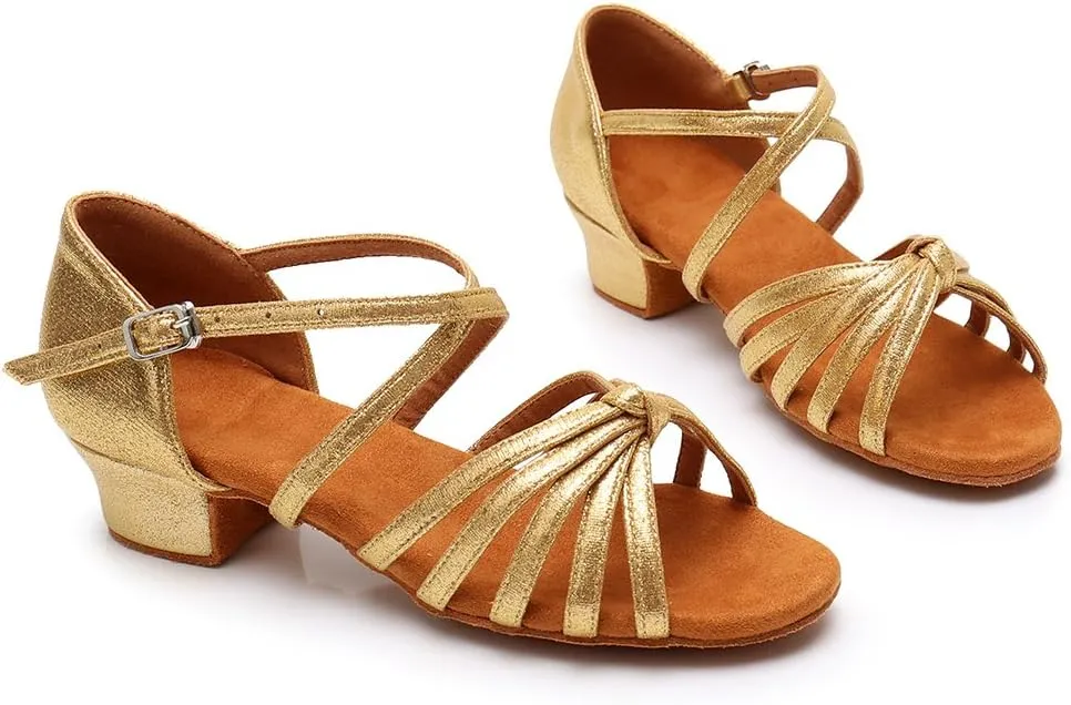 HIPPOSEUS Girls' Standard Latin Dance Shoes Low Heel 3.5CM,Model U1203
