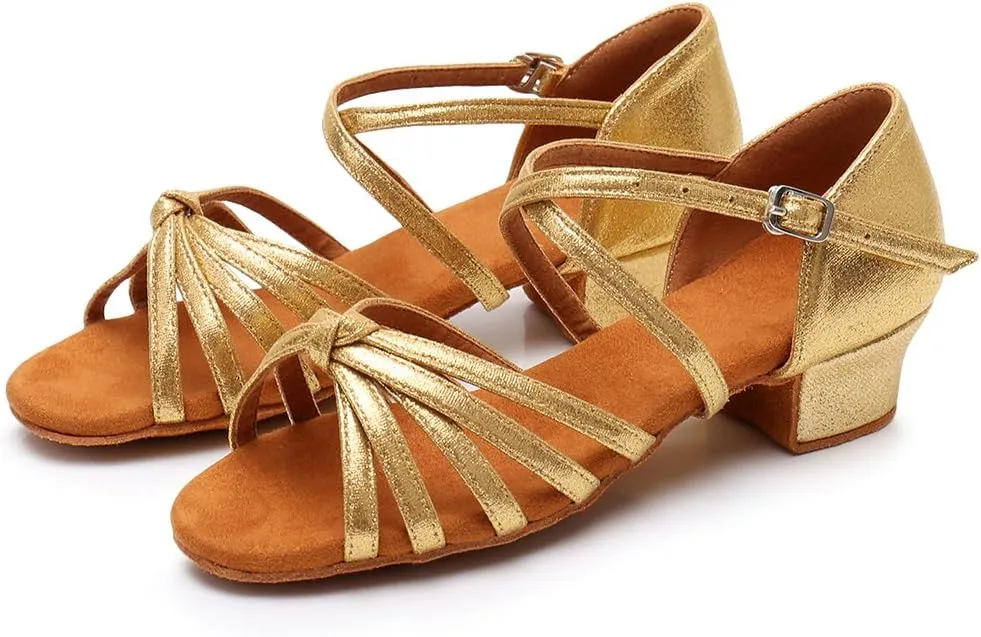 HIPPOSEUS Girls' Standard Latin Dance Shoes Low Heel 3.5CM,Model U1203
